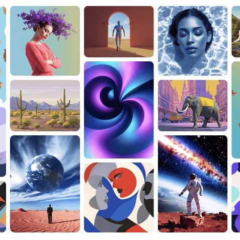 Examples of AI art created with DepositPhotos AI Image Generator