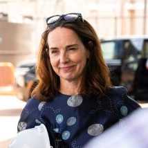 Sarah Friar, chief financial officer of OpenAI Inc., during a media tour of the Stargate AI data center in Abilene, Texas, US, on Tuesday, Sept. 23, 2025. Stargate is a collaboration of OpenAI, Oracle and SoftBank, with promotional support from President Donald Trump, to build data centers and other infrastructure for artificial intelligence throughout the US. Photographer: Kyle Grillot/Bloomberg